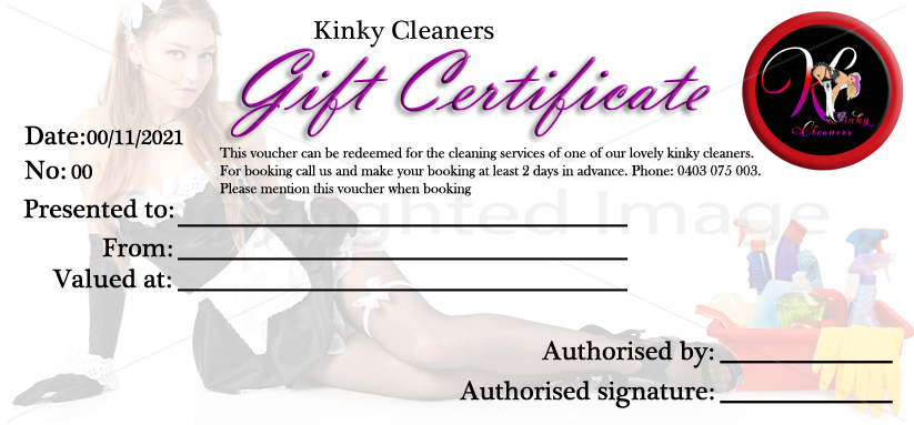 Kinky Cleaners Gift Certificate Watermarked Template